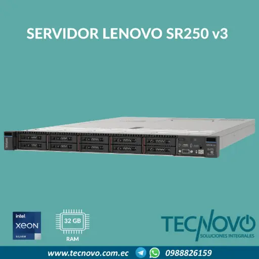 Servidor Lenovo ThinkSystem SR630 V3 Intel Xeon Silver 4510 32GB DDR5 (Controladora)