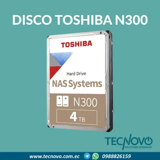 Disco duro interno Toshiba HDD 3.5" NAS N300 4TB 7200RPM