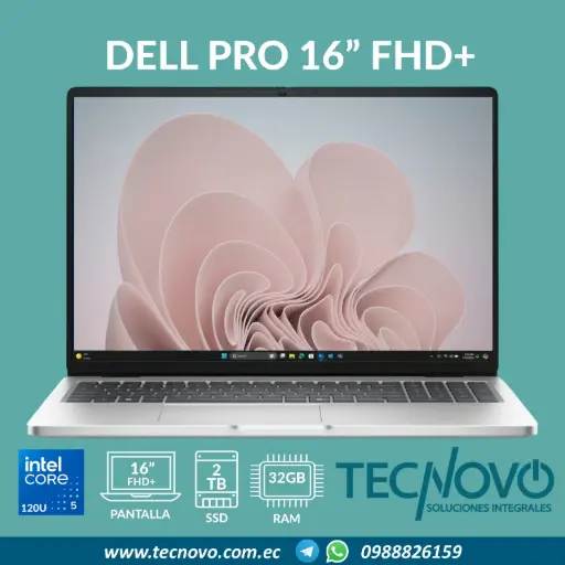 Laptop DELL Pro Intel Core Ultra 7-255U 32GB 2TB SSD 16" FHD+