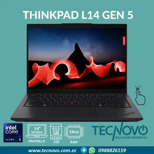 Laptop LENOVO ThinkPad L14 Gen 5 Intel Ultra 5-125U 16GB 512GB-SSD 14" FHD