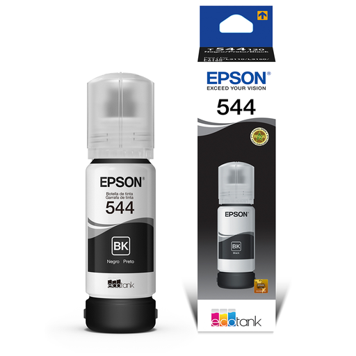 Tinta EPSON Original T544 Negro para modelos EcoTank L1110, L1210, L1250 ,L1260, L3110, L3150, L3160, L3210, L3250, L3251, L3260, L3560, L5190, L5290, L5590