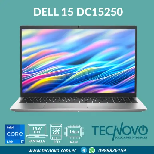 Laptop DELL 15 DC15250 Intel Core I7-1355U 16GB 512GB SSD 15.6" FHD