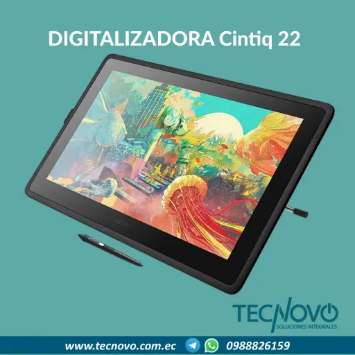 Tableta gráfica digitalizadora WACOM Cintiq 22 Pen 21.6" FHD