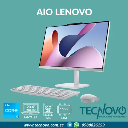 Computador AIO LENOVO A100 Intel Core I3-N305U 16GB 512GB-SSD 23.8" FHD