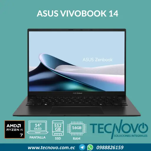 Laptop ASUS Zenbook 14 UM3406 AMD Ryzen 7 AI 350 16GB 512GB SSD 14" OLED WUXGA