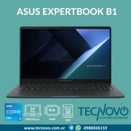 Laptop ASUS ExpertBook B1 Intel Core I5-13420H 8GB 512GB SSD 15.6" FHD