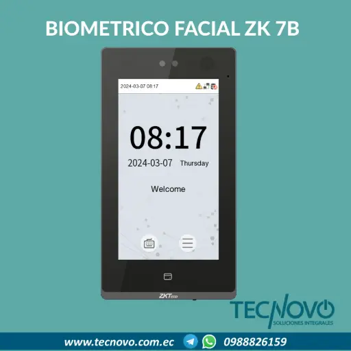 Biométrico facial y tarjetas ZKTECO ZK SENSEFACE 7B