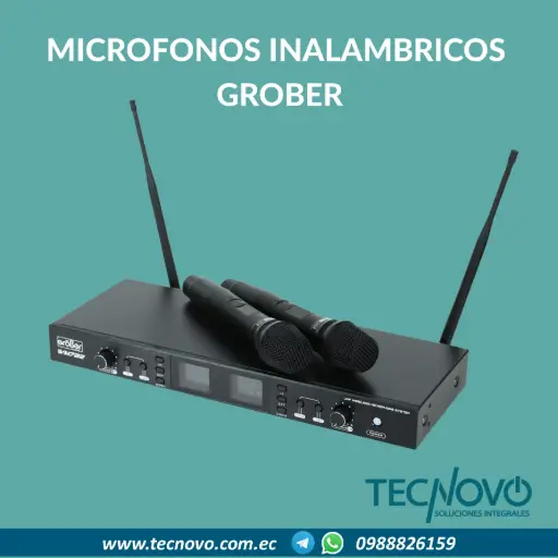 Micrófonos inalámbricos GROBER dual WM722 UHF