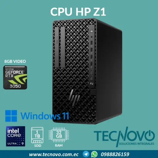 Computador CPU HP Z1 Intel Core Ultra 9-285 32GB 1TB VID-8GB RTX-3050