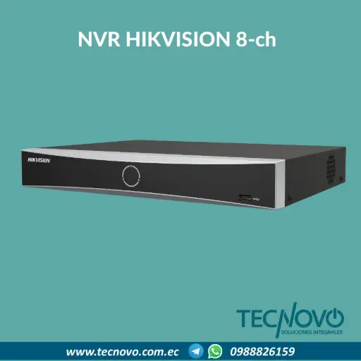 Grabador NVR HIKVISION 8-ch CAPACIDAD 80MB 1HDD ACUSENSE