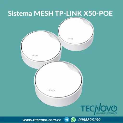 Sistema MESH TP-LINK X50-POE WI-FI 6 DOBLE BANDA AI AX3000 BLANCO (3 PACK)
