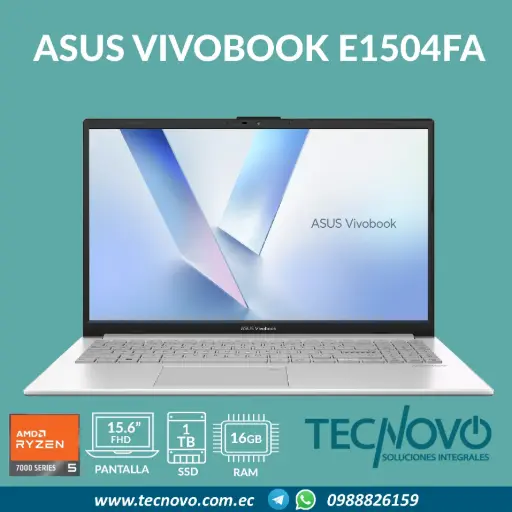 Laptop ASUS VivoBook Go 15 E1504FA AMD Ryzen 5-7520U 16GB 1TB-SSD 15.6" FHD