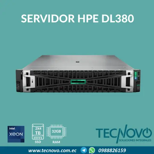 Servidor HPE DL380 G11 Intel Xeon 4410Y 32GB DDR5 2X4TB (CONTROLADORA)