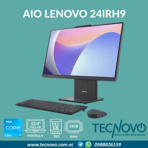Computador AIO LENOVO 24IRH9 Intel Core I3-1315U 16GB 512GB-SSD 23.8" FHD