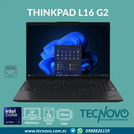 Laptop LENOVO ThinkPad L16 G2 Intel Core Ultra 7-255U 32GB 1TB-SSD 16" WUXGA