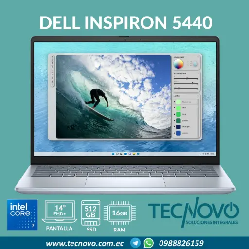 Laptop DELL Inspiron 5440 Intel Core 7-150U 16GB 512GB SSD 14" FHD