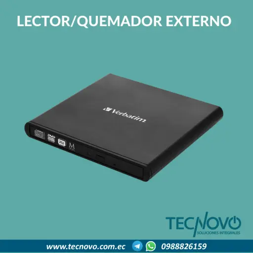 LECTOR GRABADOR EXTERNO CD/DVD VERBATIM USB