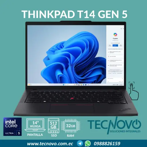 Laptop LENOVO Thinkpad T14 G5 Intel Core Ultra 5-235U 32GB DDR5 512GB-SSD 14" WUXGA