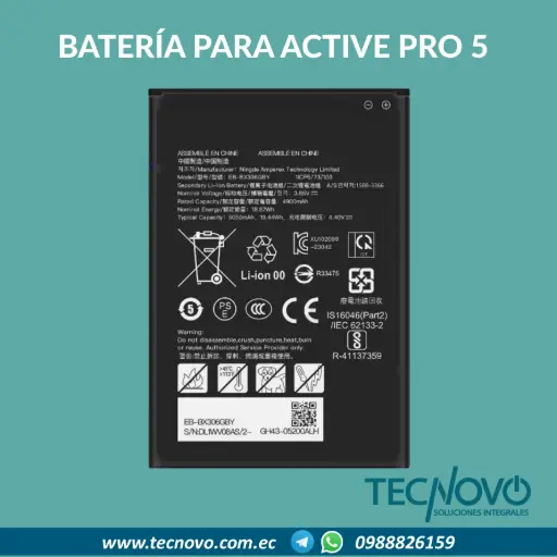 Batería para tablet Samsung Galaxy Tab Active Pro 5 SM-X356B