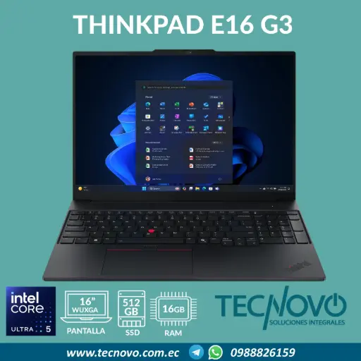 Laptop LENOVO ThinkPad E16 G3 Intel Core Ultra 5-225U 16GB 512GB-SSD 16" WUXGA