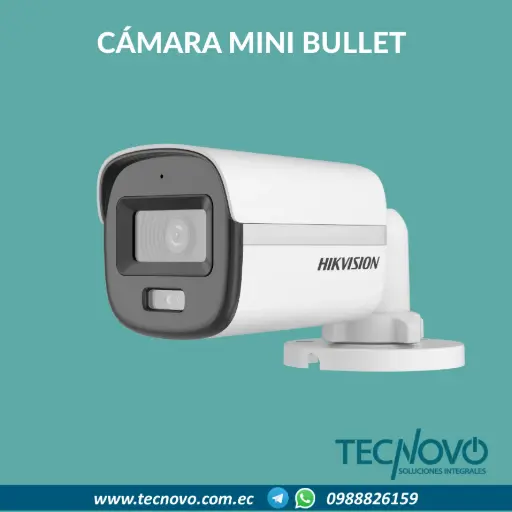Cámara HIKVISION Análoga Mini Bala 5MP 3K COLORVU exteriores