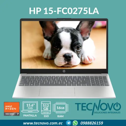 Laptop HP 15-fc0279LA AMD Ryzen 7-7730U 16GB 1TB SSD 15.6" FHD