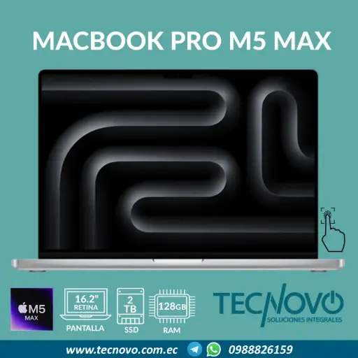 Laptop APPLE MacBook Pro M5 Max CHIP 18-core 40-core GPU 128GB 2TB SSD 16.2"