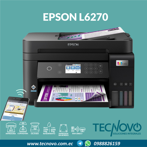 Impresora EPSON L6270 Multifunción Color WIFI ADF DUPLEX A4