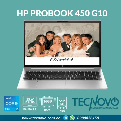 Laptop HP ProBook 450 G10 I5-1335U 16GB 512GB-SSD 15.6" FHD