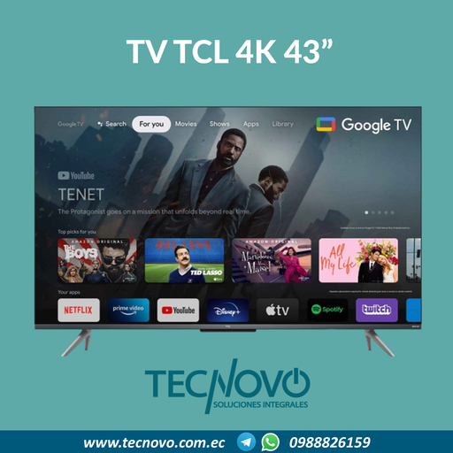 Televisor TCL 4K GOOGLE TV 43"