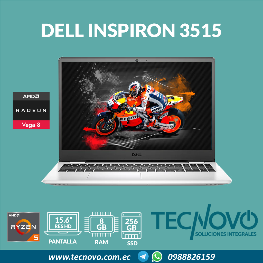 Laptop DELL 3515 AMD R5 8GB 256GB SSD 15.6