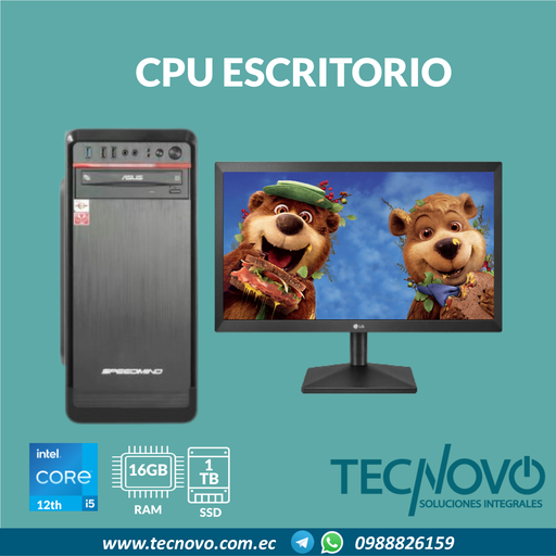 Computador CPU I5-12500 16GB 1TB-SSD W11 + Monitor