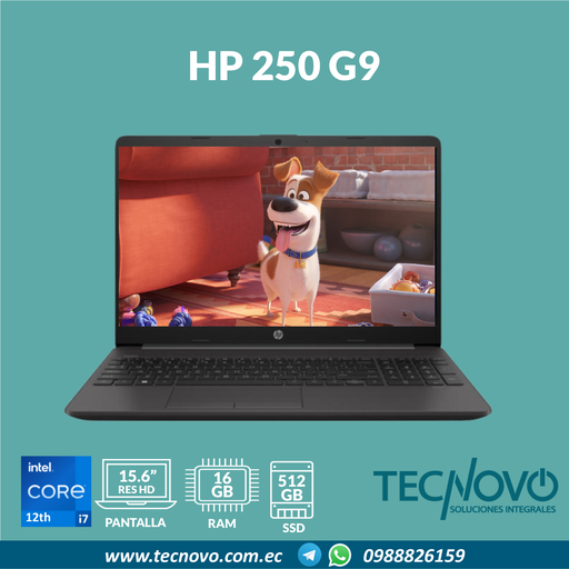 Laptop HP 250 G9 I7-1255U 16GB 512GB-SSD 15.6" HD