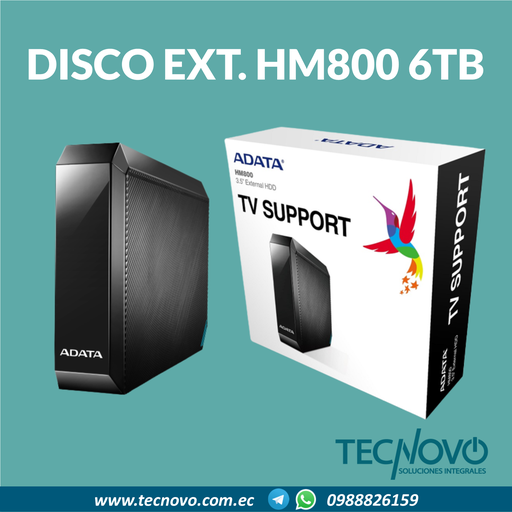 Disco ADATA HM800 HDD Externo 6TB Usb 3.2