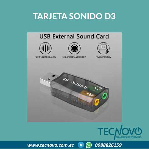 Tarjeta de Sonido USB 3D SOUND 5.1