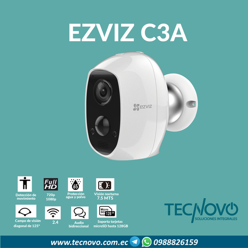 Cámara EZVIZ C3A exteriores 1080p cero cables