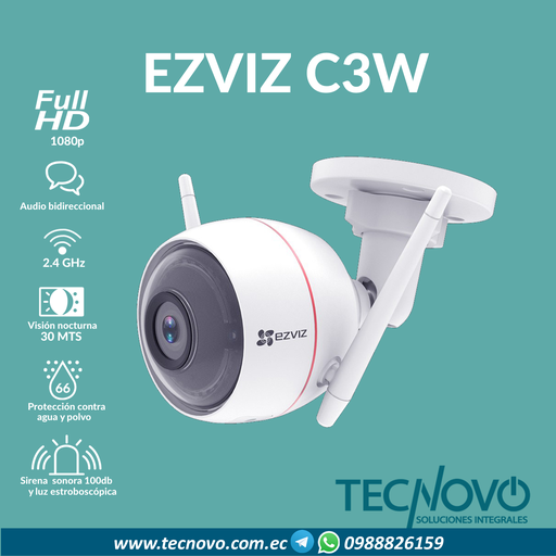 Cámara EZVIZ C3W exteriores 1080p ALARMA/LUZ ESTROBOSCÓPICA