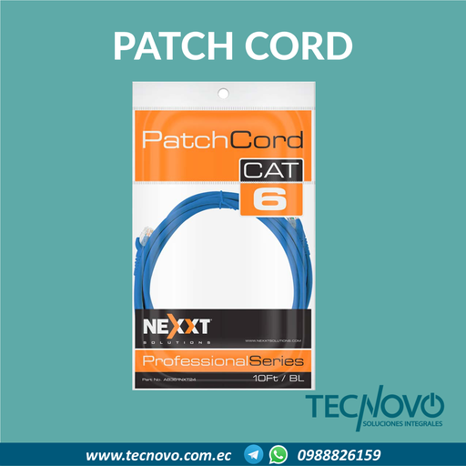 Patch cord NEXXT UTP CAT6 10FT